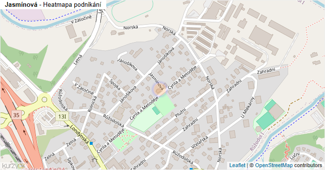 Jasmínová - mapa podnikání