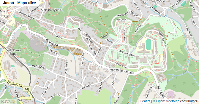 Jasná - mapa ulice