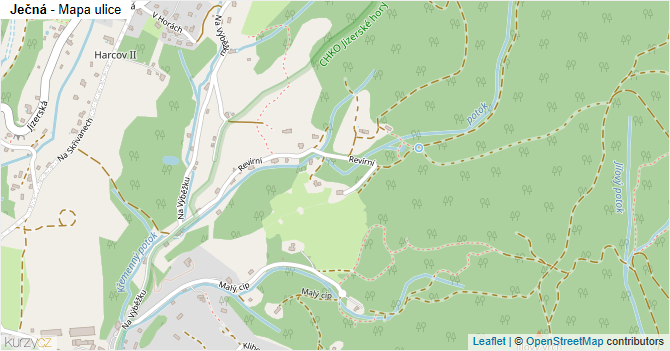 Ječná - mapa ulice