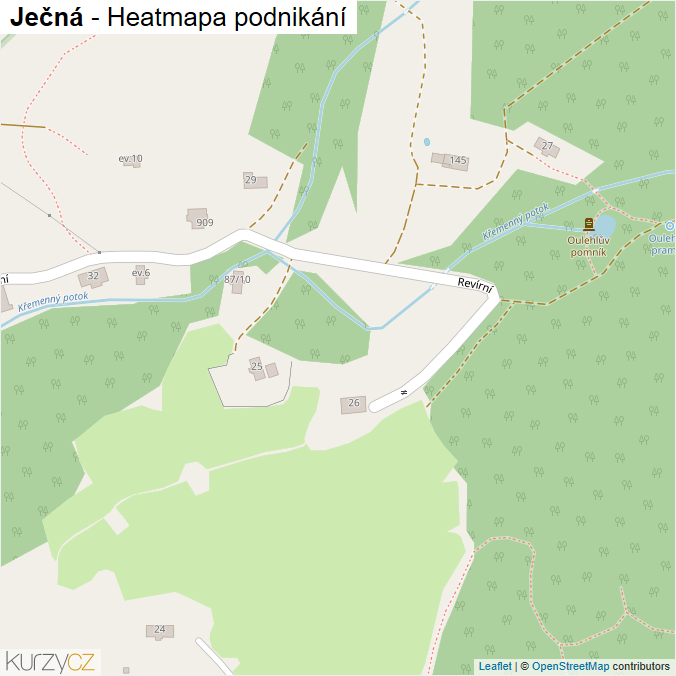Mapa Ječná - Firmy v ulici.