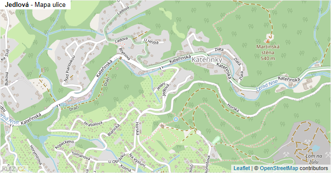 Jedlová - mapa ulice