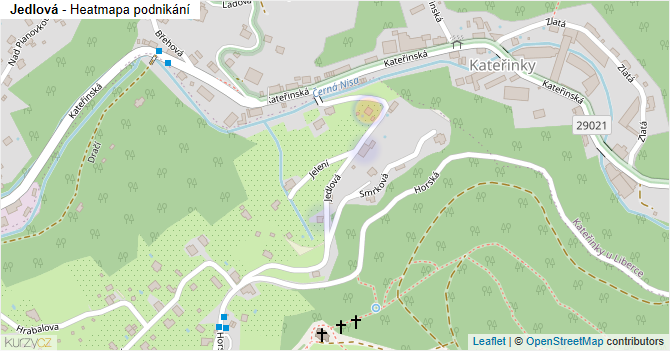 Jedlová - mapa podnikání