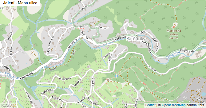 Jelení - mapa ulice