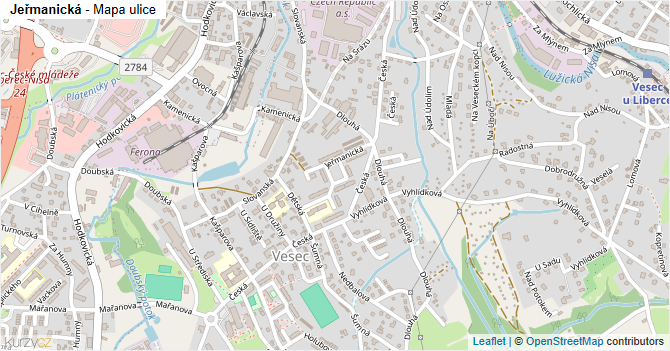 Jeřmanická - mapa ulice