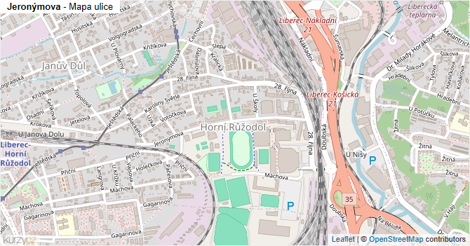 Jeronýmova - mapa ulice