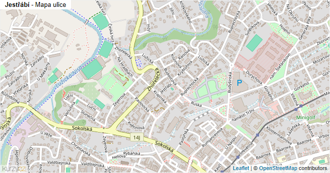 Jestřábí - mapa ulice