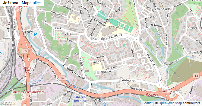 Ježkova - mapa ulice