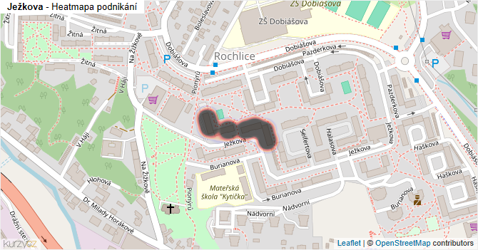 Ježkova - mapa podnikání