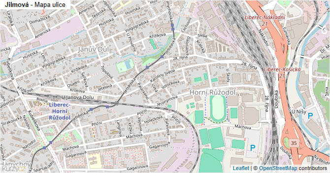 Jilmová - mapa ulice