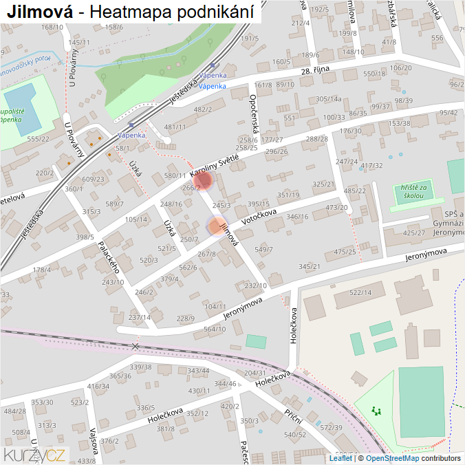 Mapa Jilmová - Firmy v ulici.