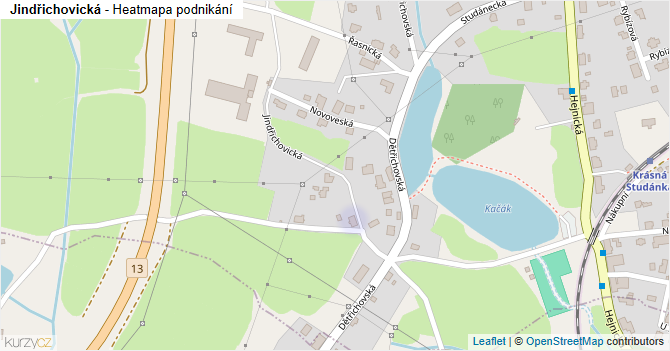 Jindřichovická - mapa podnikání