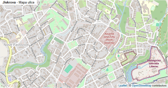Jiskrova - mapa ulice