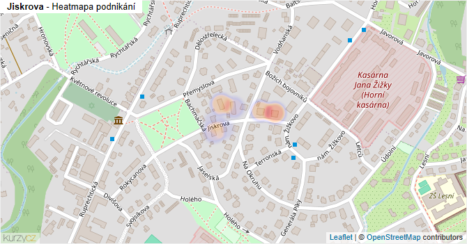 Jiskrova - mapa podnikání