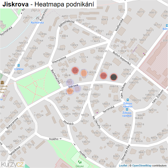 Mapa Jiskrova - Firmy v ulici.