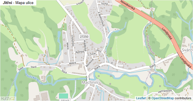 Jitřní - mapa ulice