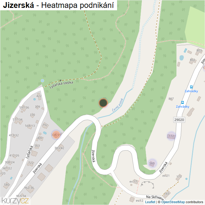 Mapa Jizerská - Firmy v ulici.