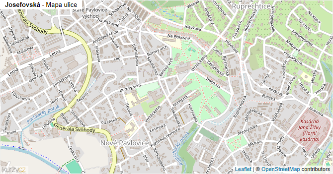 Josefovská - mapa ulice