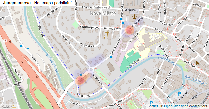 Jungmannova - mapa podnikání