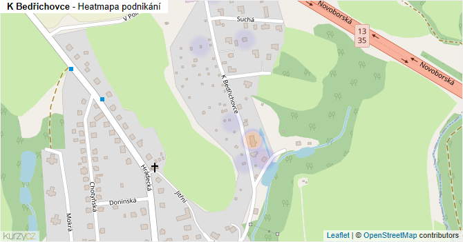 K Bedřichovce - mapa podnikání