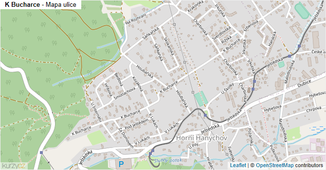 K Bucharce - mapa ulice