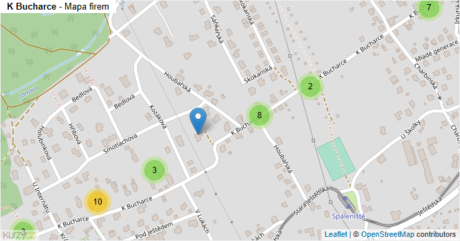 K Bucharce - mapa firem