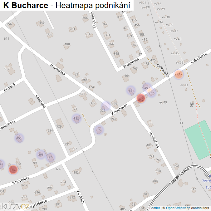 Mapa K Bucharce - Firmy v ulici.