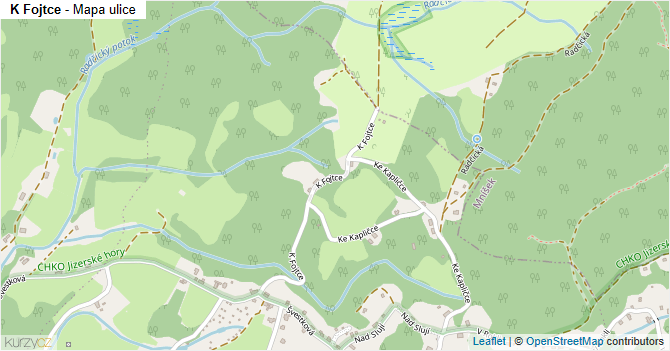 K Fojtce - mapa ulice