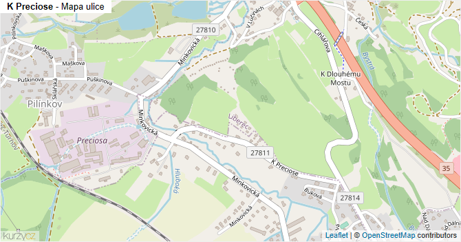 K Preciose - mapa ulice