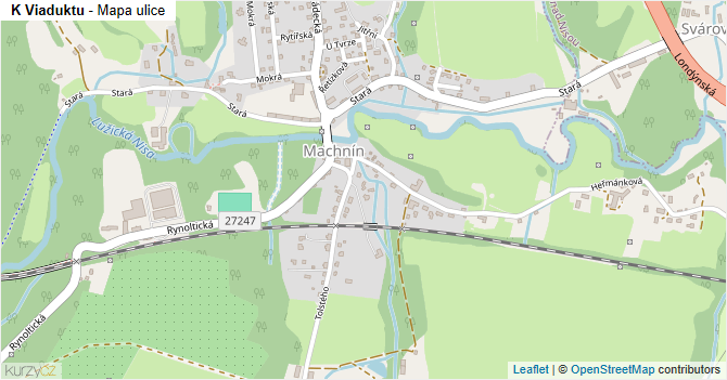 K Viaduktu - mapa ulice