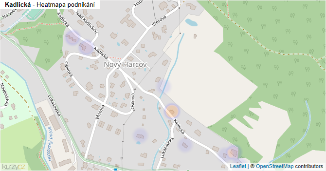Kadlická - mapa podnikání