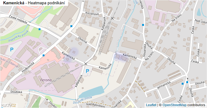 Kamenická - mapa podnikání