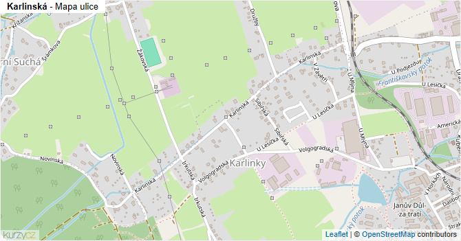 Karlinská - mapa ulice