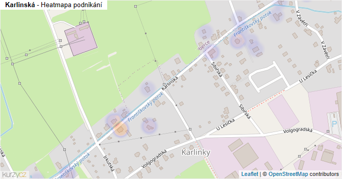 Karlinská - mapa podnikání