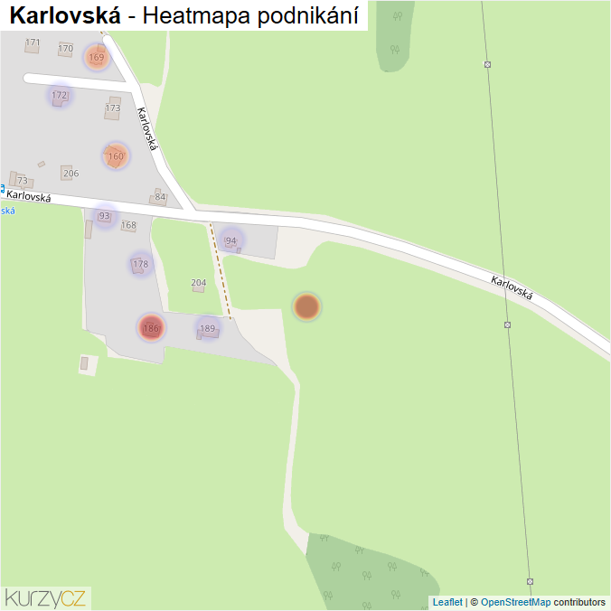 Mapa Karlovská - Firmy v ulici.
