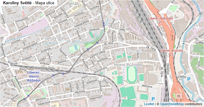 Karoliny Světlé - mapa ulice
