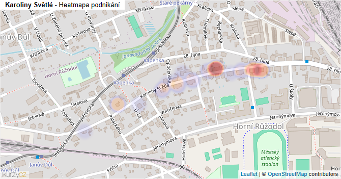 Karoliny Světlé - mapa podnikání