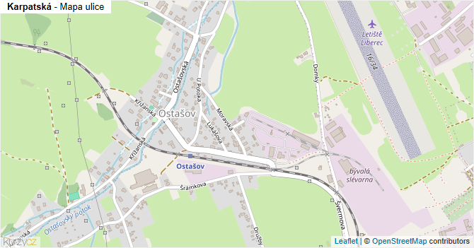 Karpatská - mapa ulice