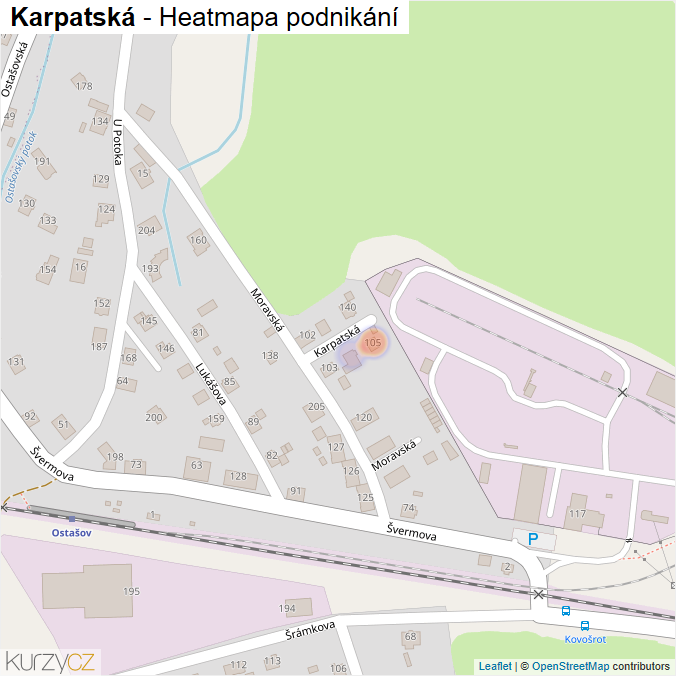 Mapa Karpatská - Firmy v ulici.