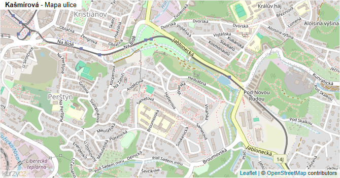Kašmírová - mapa ulice