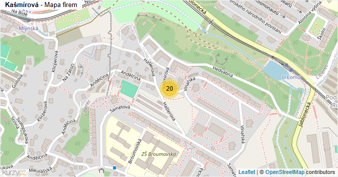 Kašmírová - mapa firem
