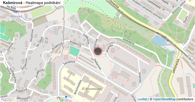 Kašmírová - mapa podnikání