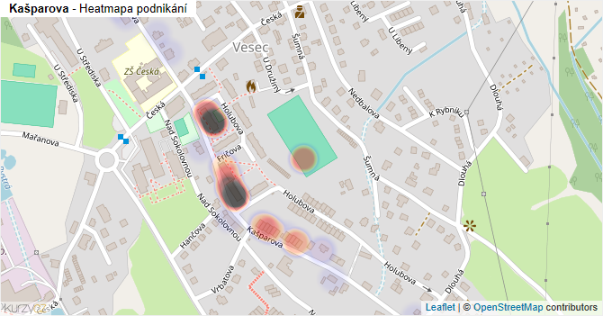 Kašparova - mapa podnikání