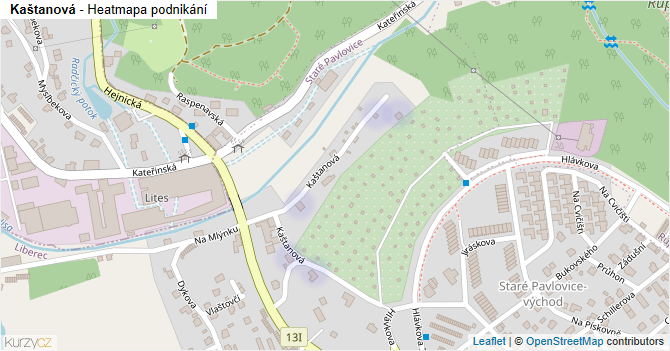 Kaštanová - mapa podnikání