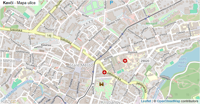 Kavčí - mapa ulice