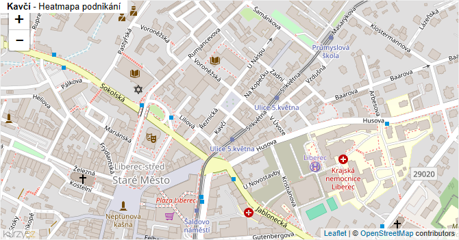 Kavčí - mapa podnikání