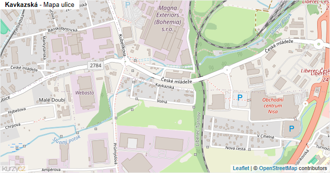 Kavkazská - mapa ulice