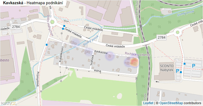 Kavkazská - mapa podnikání
