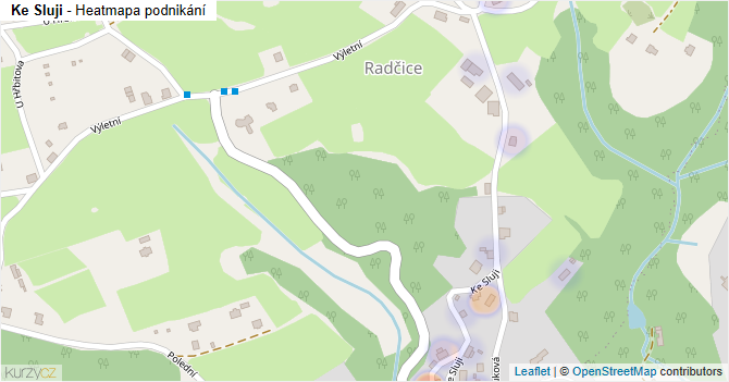 Ke Sluji - mapa podnikání