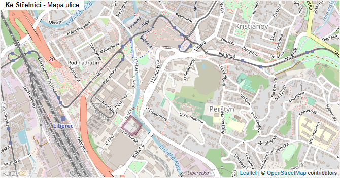 Ke Střelnici - mapa ulice