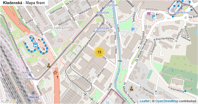 Kladenská - mapa firem